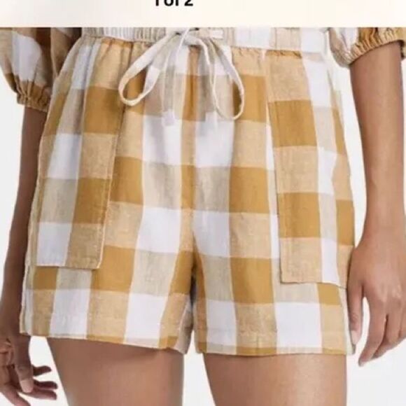 Who What Wear 2X 4X checkered paper bag style baggy drawstring shorts - Picture 3 of 3